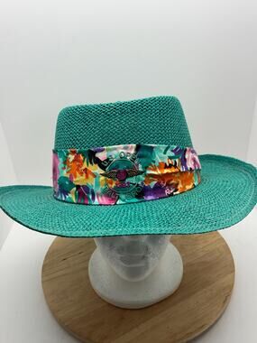 Vintage 1993 U.S. Open Baltusrol Golf Hat Cali Fame Made in USA Teal Straw
